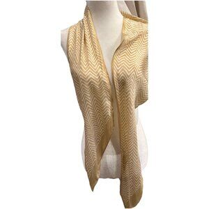 Vintage Elaine Gold Silk Gold White Chevron Neck Scarf